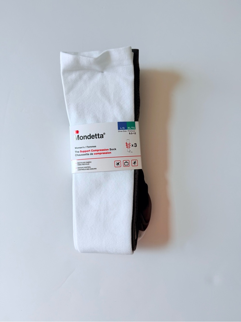Mondetta Women's 3-Pack Recycled Graduated Compression Socks Sz L/G-XL/TG 9.5-12